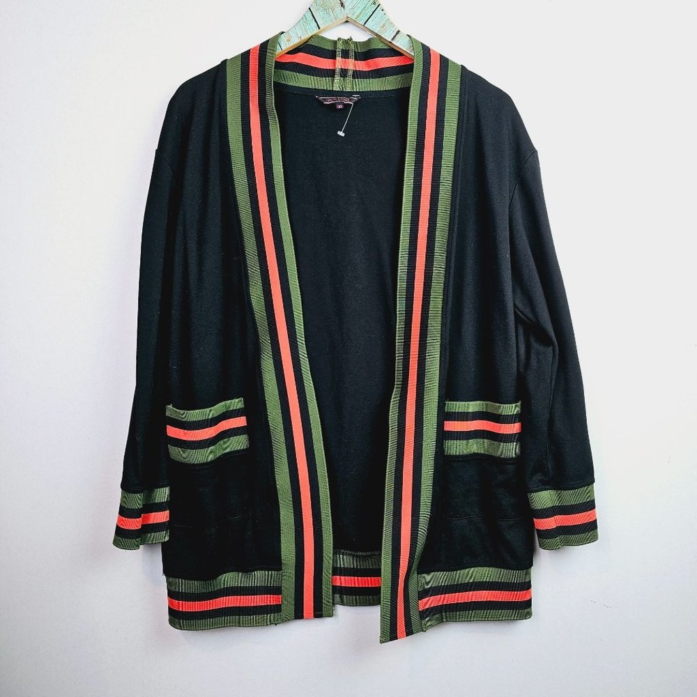 Haute Shore Black Cody Open Front Double Pocket Cardigan, Sz O/S, NWOT - Picture 3 of 8